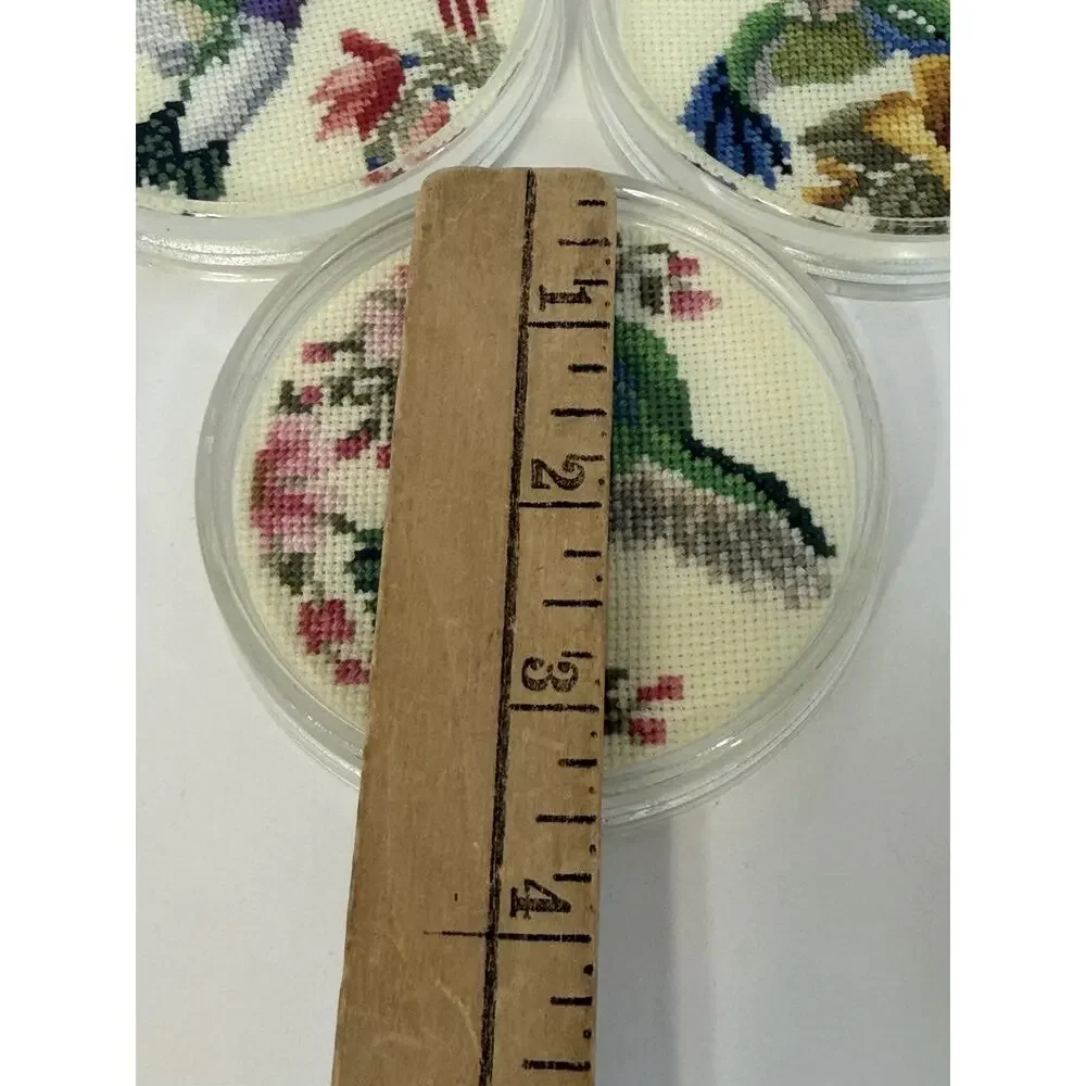 Cross Stitch C-14 HUMMINGBIRDS 3 Pack Acrylic Coasters - Fond Memories